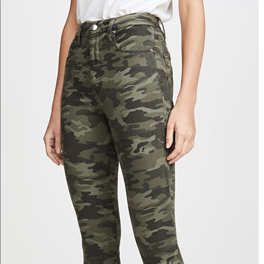 Good American good waist camo jeans